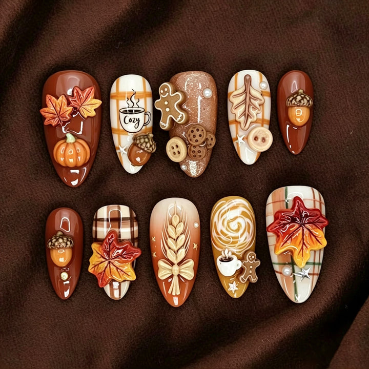 Kreatives Kunstnagelset mit Herbstmotiven Karnz