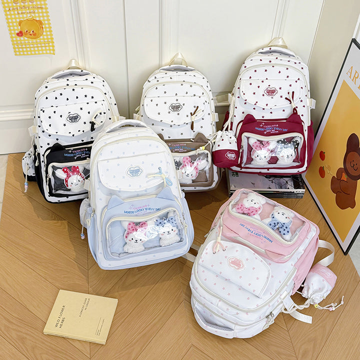 Verspielter Katzenohr-Design Rucksack Karnz