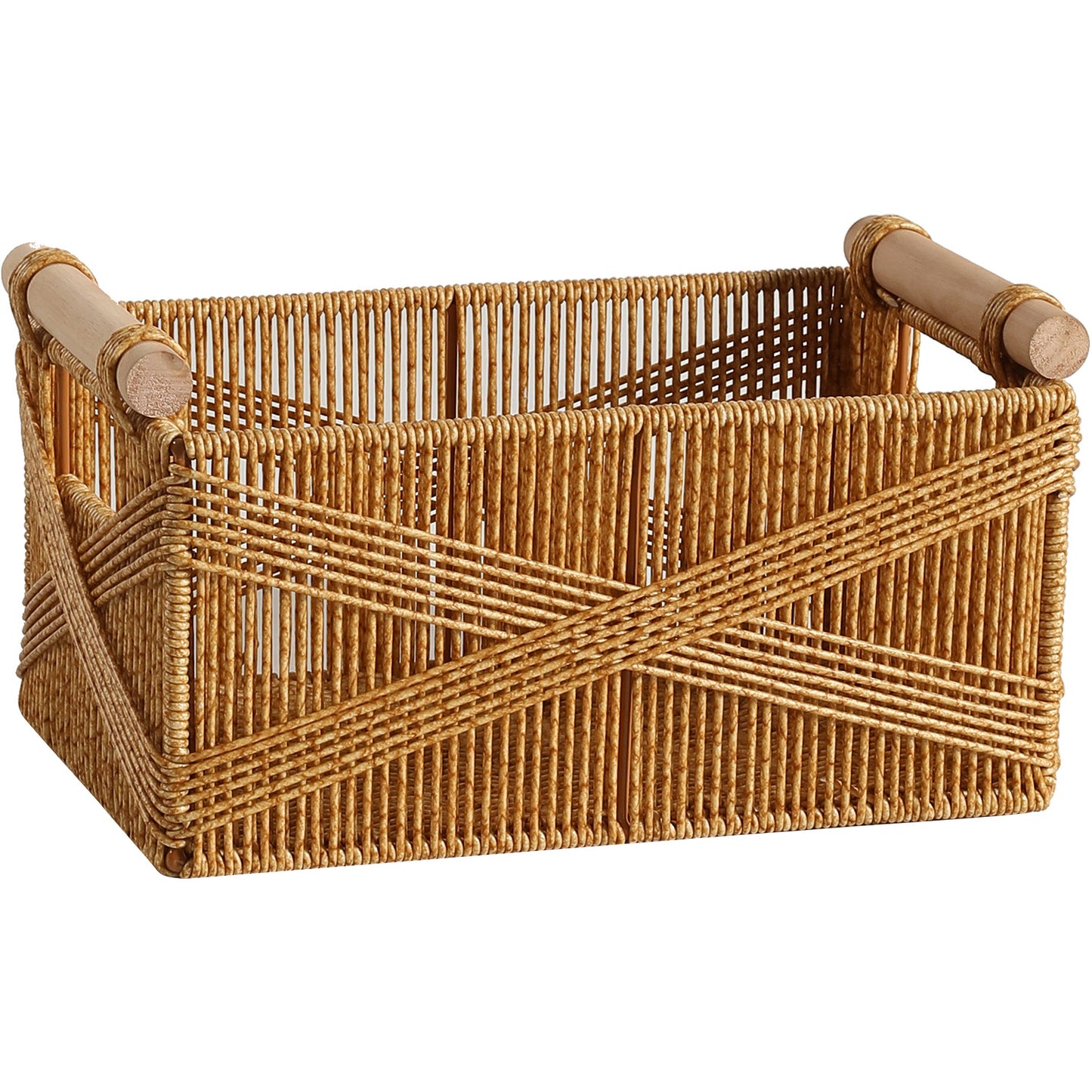 Unisex Funktionaler Aufbewahrungskorb mit ergonomischen Holzgriffen Karnz
