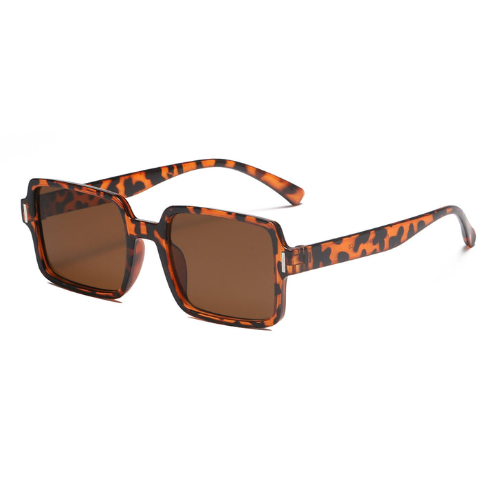Damen quadratische Sonnenbrille im eleganten Leopardenmuster Karnz
