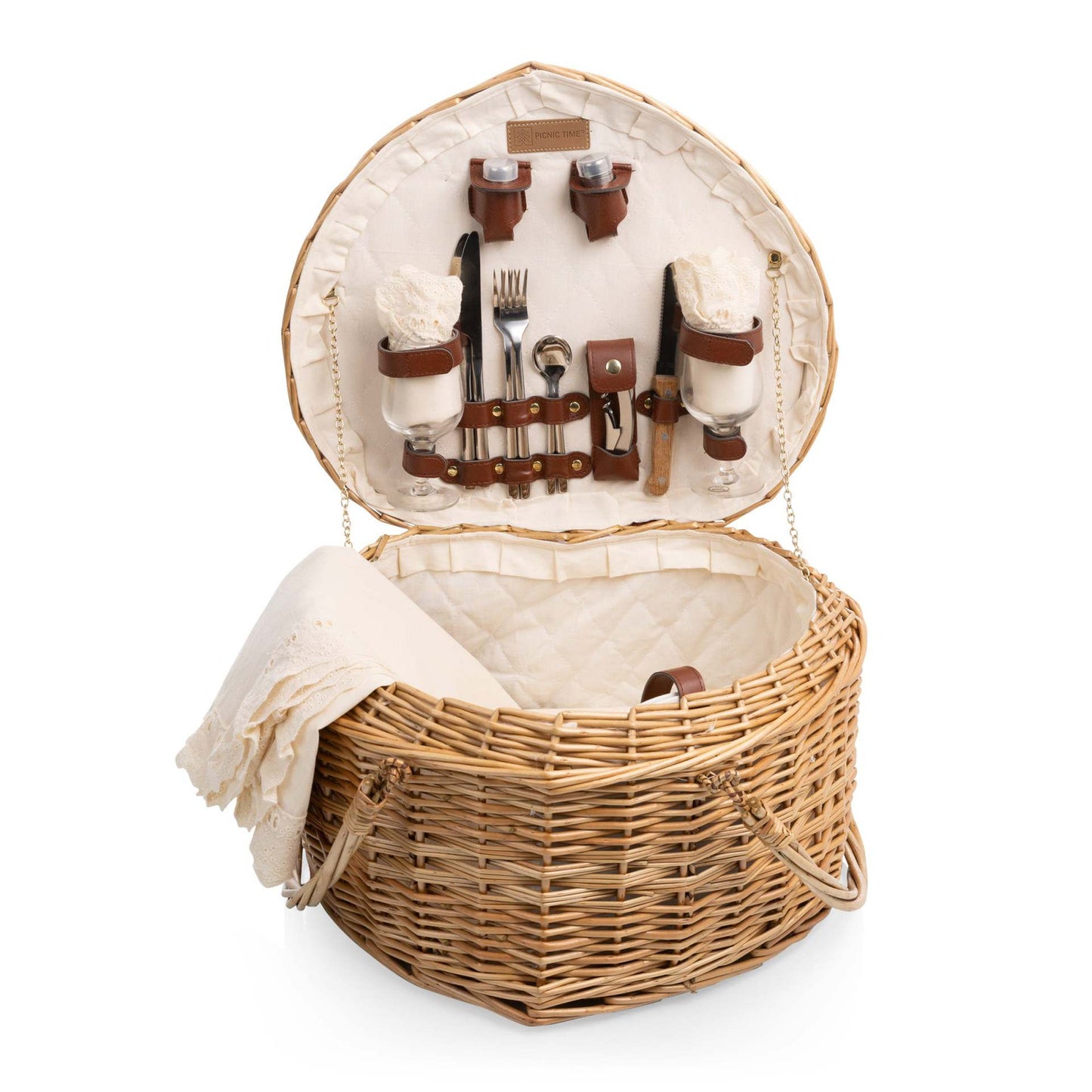 Damen Picknickkorb mit integriertem Geschirrset und elegantem Innenfutter Karnz
