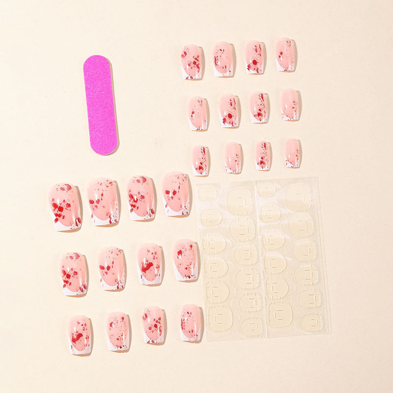Künstlerische Blutstropfen Acryl-Nagelerweiterungen Karnz