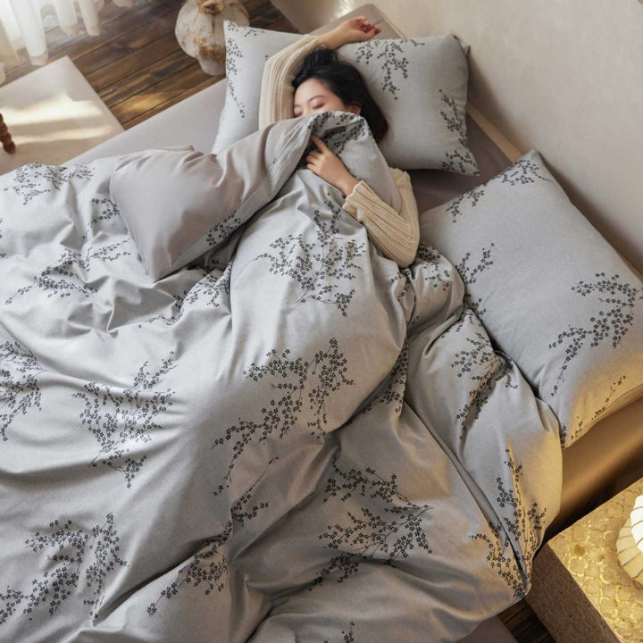 Floral Linen-Blend Duvet Cover Set with Pillow Shams