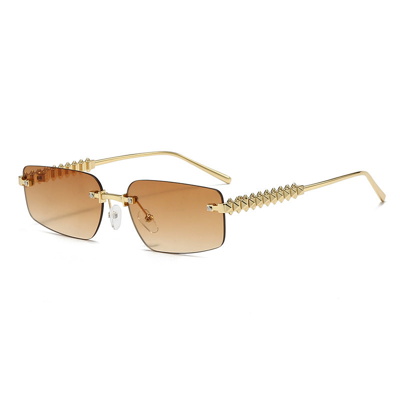 Damen modische rechteckige Brille mit extravaganten Akzenten Karnz