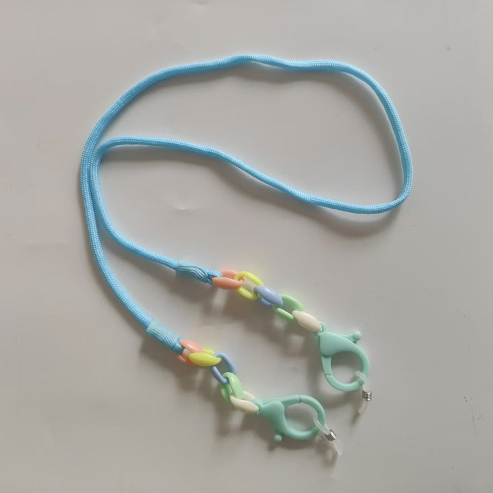 Brillenhalterkette mit Bunten Perlen und Stabilen Clips Karnz