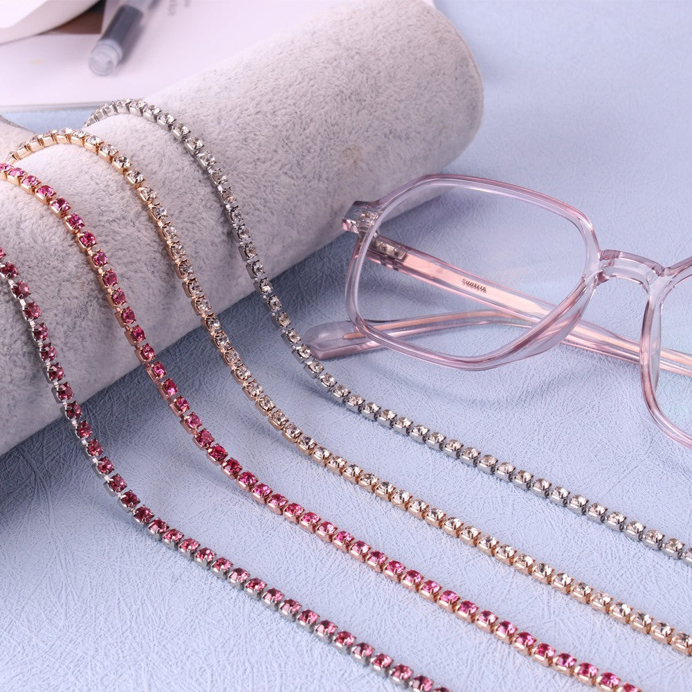 Glitzernde Strass Brillen Kette Karnz