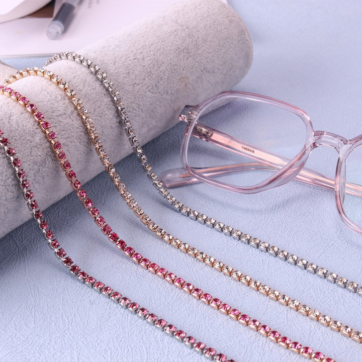 Glitzernde Strass Brillen Kette Karnz