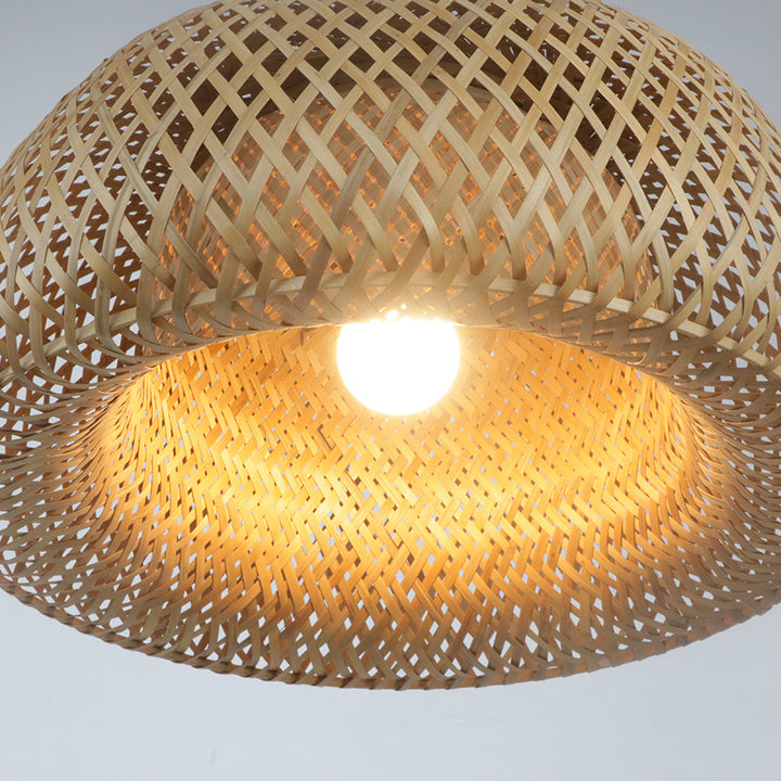 Elegante Pendelleuchte aus handgewebtem Rattan Karnz