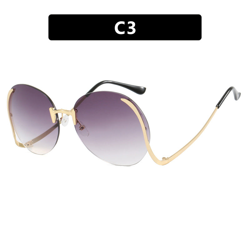 Damen luxuriöse Oversized-Sonnenbrille mit innovativem Rahmen und UV-Schutz Karnz