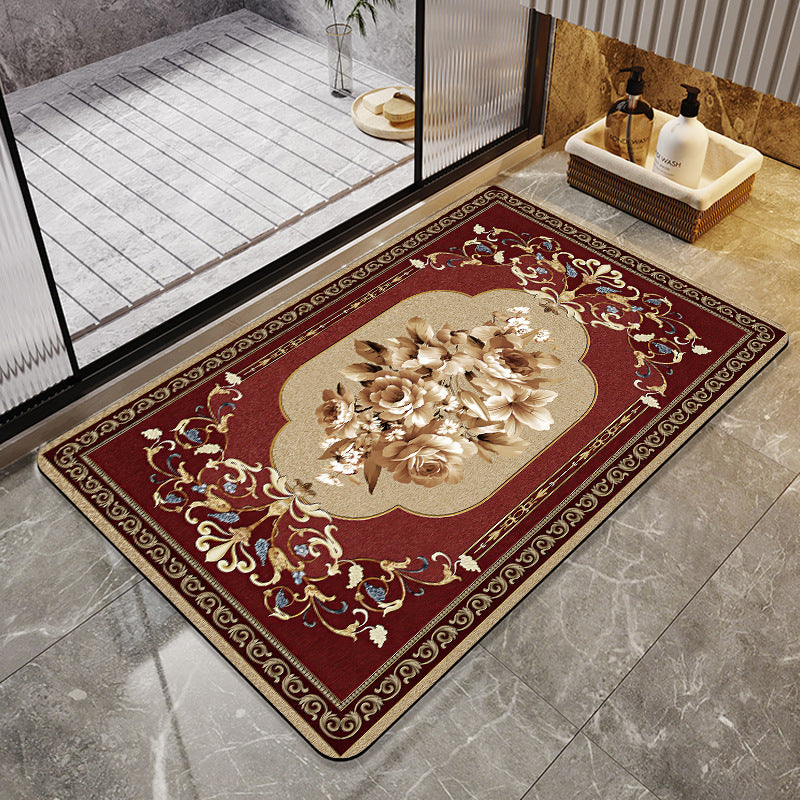 Florales Design Absorbierende Badezimmermatte Karnz