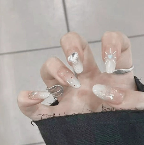 Dekorative Französische Spitze Nagelkunst Verlängerungen Karnz