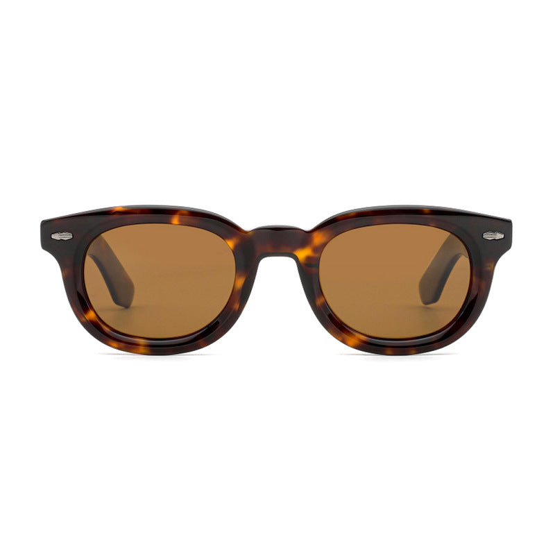 Damen retro-inspirierte Sonnenbrille mit breitem Schildpatt-Rahmen und harmonischen Gläsern Karnz