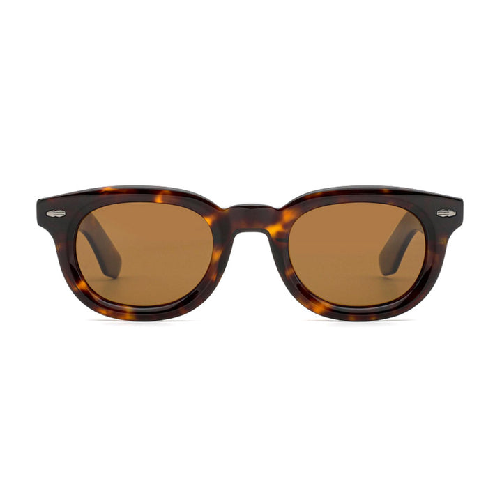 Damen retro-inspirierte Sonnenbrille mit breitem Schildpatt-Rahmen und harmonischen Gläsern Karnz