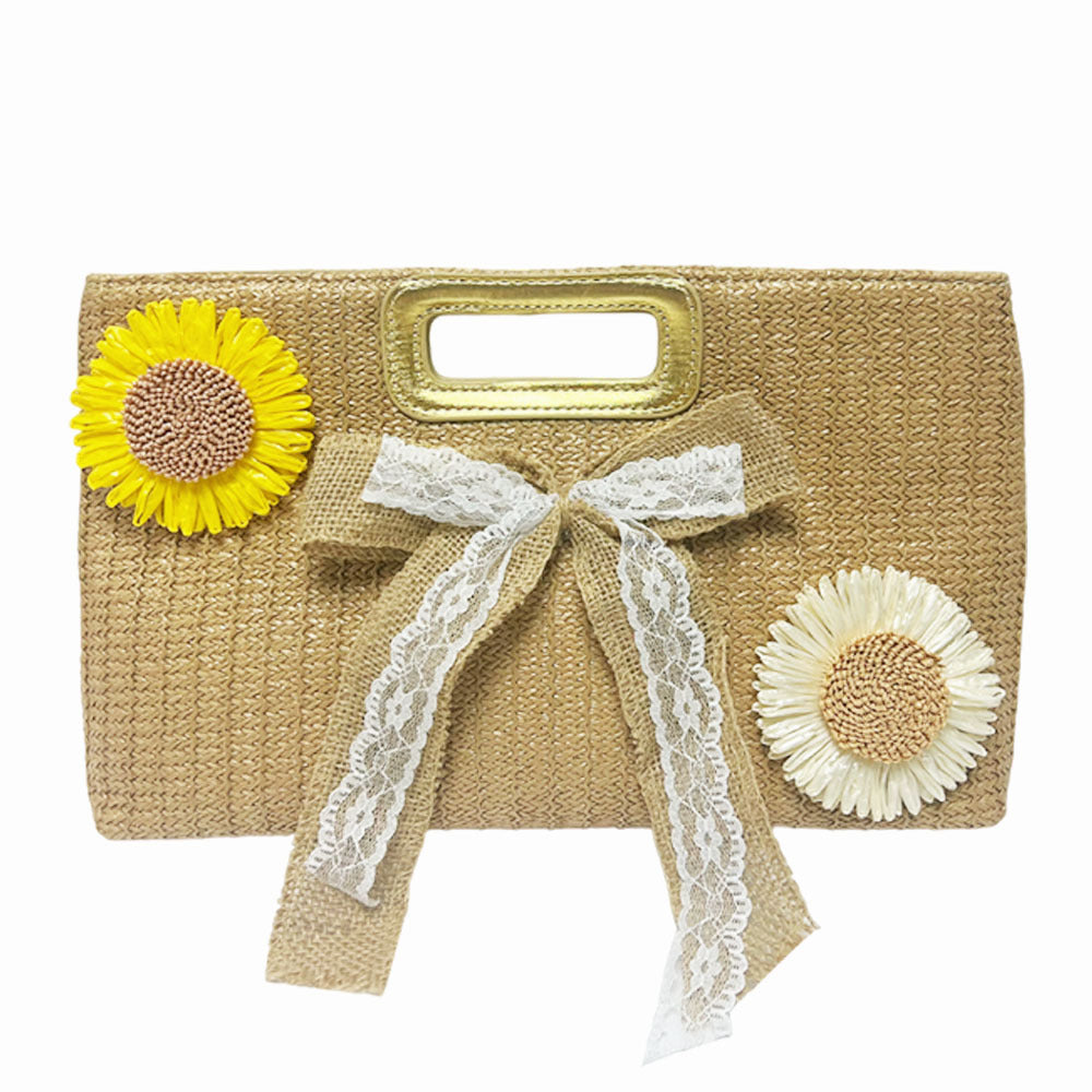 Dekorative Stroh-Clutch