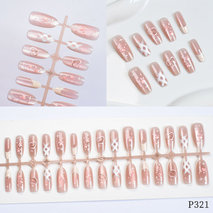 Künstlerisches dekoratives Press-On-Nagelset Karnz