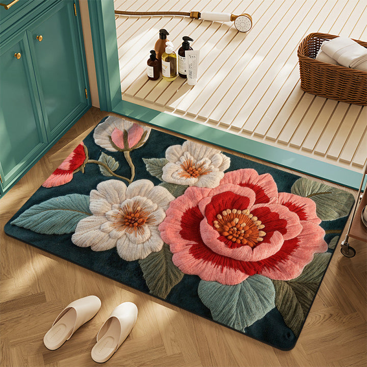 Florales Motiv Badteppich Karnz