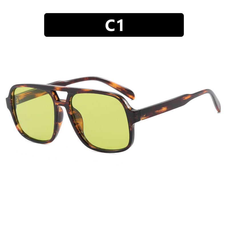 Damen moderne quadratische Sonnenbrille mit stylishem transparentem Rahmen Karnz