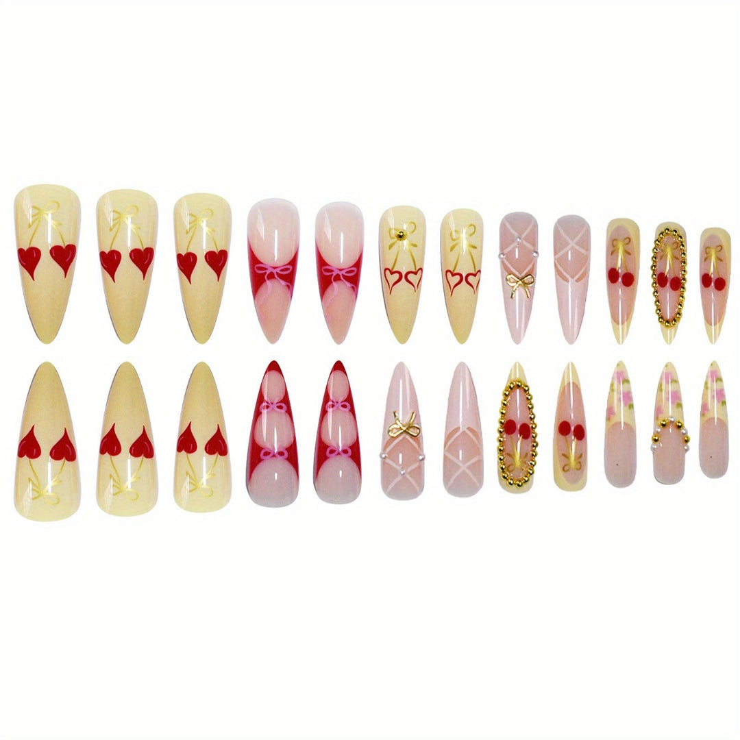 Bunte Künstlerische Press-On Nagelkunst Karnz