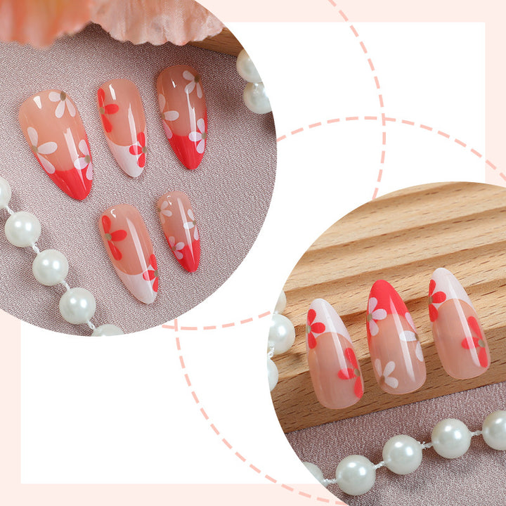 Blumenmuster Press-On Nail Set Karnz