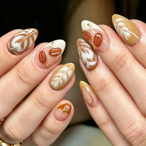 Künstlerisches Mandel-förmiges Press-On Nagelset Karnz