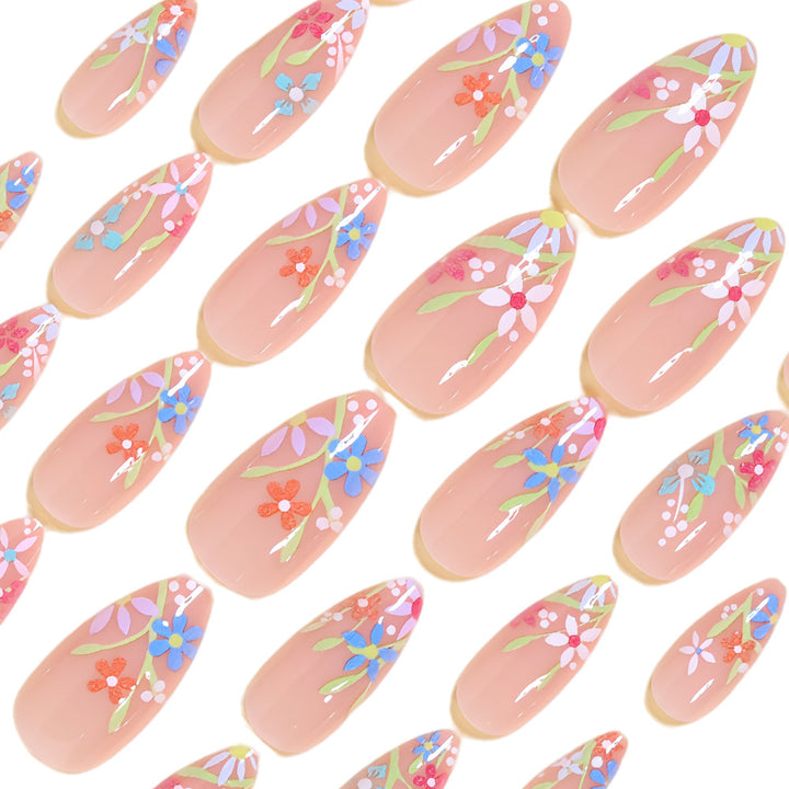 Künstlerisches Floral Nageldesign Kit Karnz