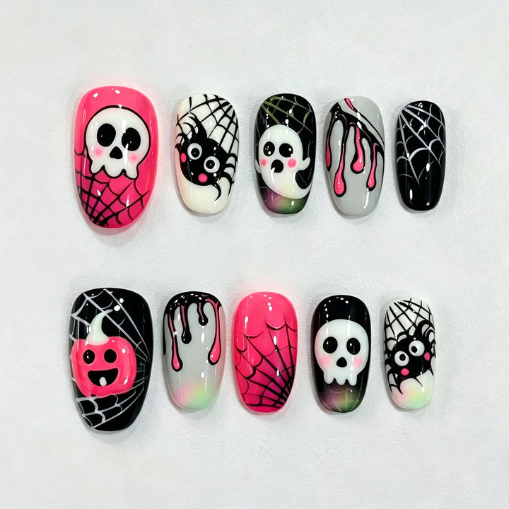 Halloween-Themen Kreatives Press-On Nagelkunstset