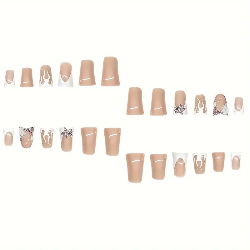 Künstlerisches 3D-Blumen-Press-on-Nageldesign Karnz