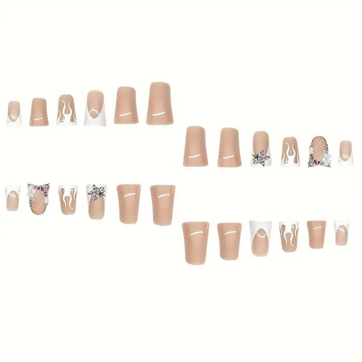 Künstlerisches 3D-Blumen-Press-on-Nageldesign Karnz