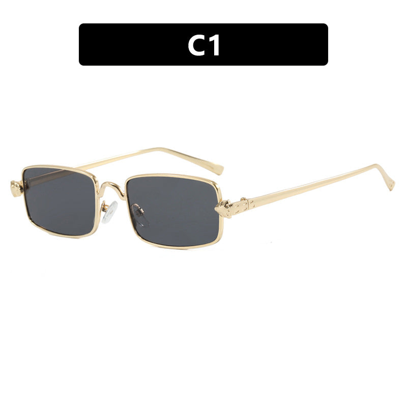 Damen elegante quadratische Sonnenbrille mit luxuriösem Metallrahmen und UV-Schutz Karnz