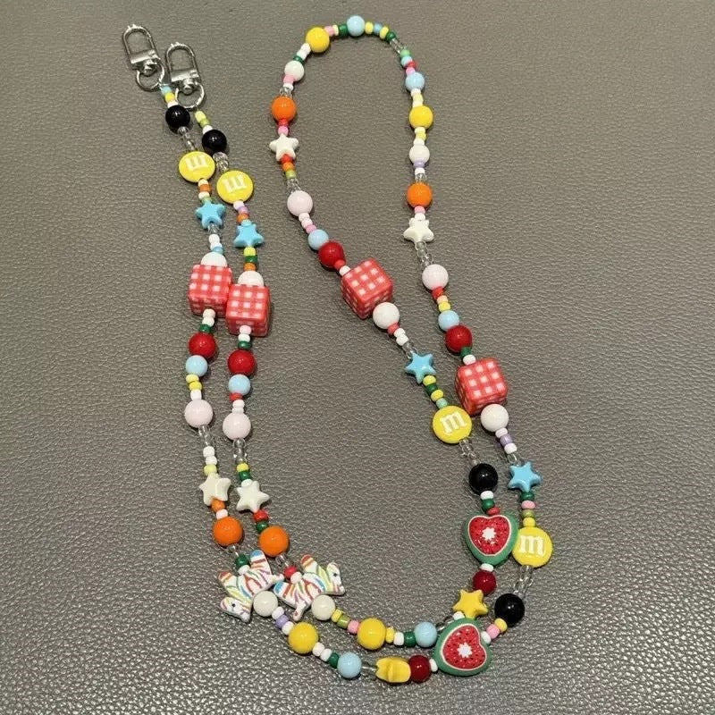 Bunter Perlenaussteller Brillenhalter Kette Karnz