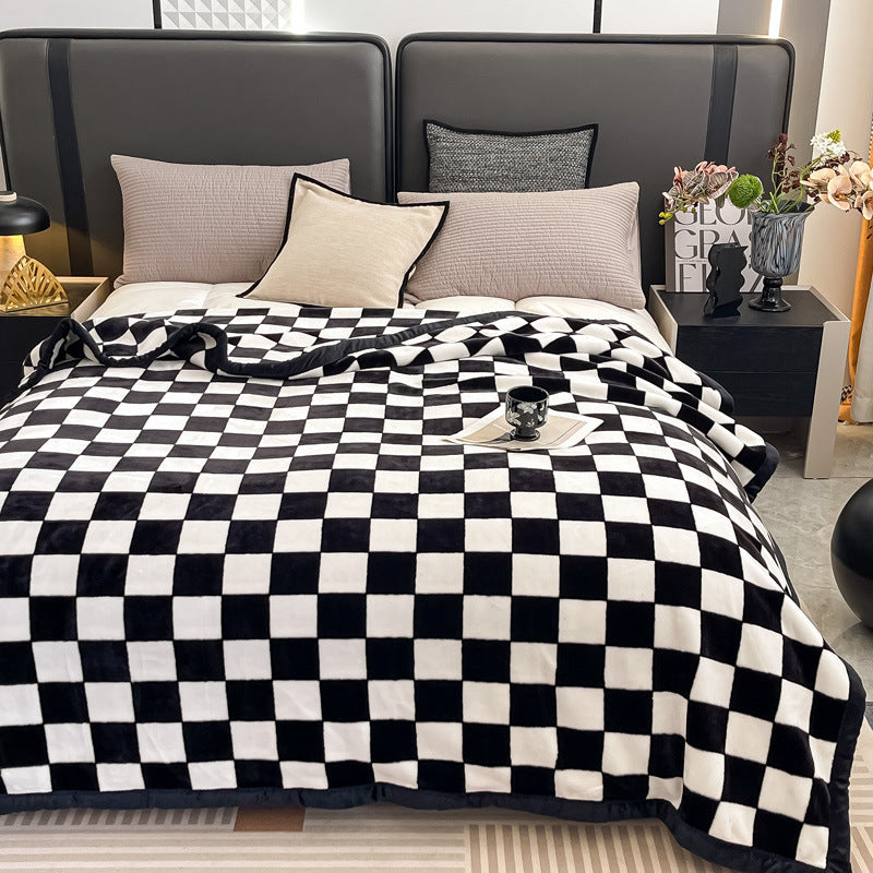 Blumengemusterte Fleece-Wurfdecke Karnz