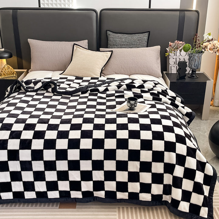 Blumengemusterte Fleece-Wurfdecke Karnz