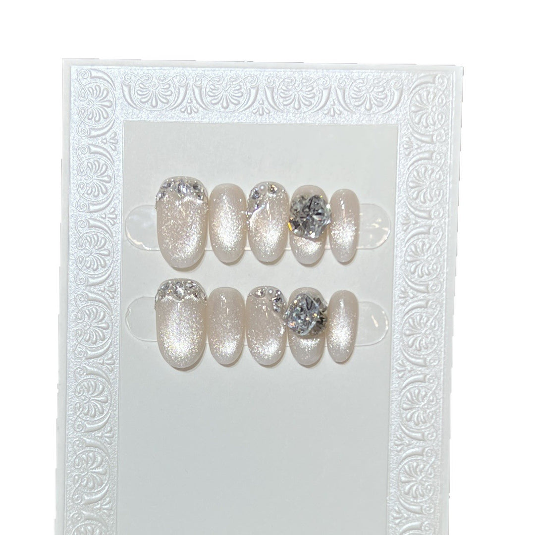 Luxus Edelstein Verzierten Press-On Nail Art Karnz