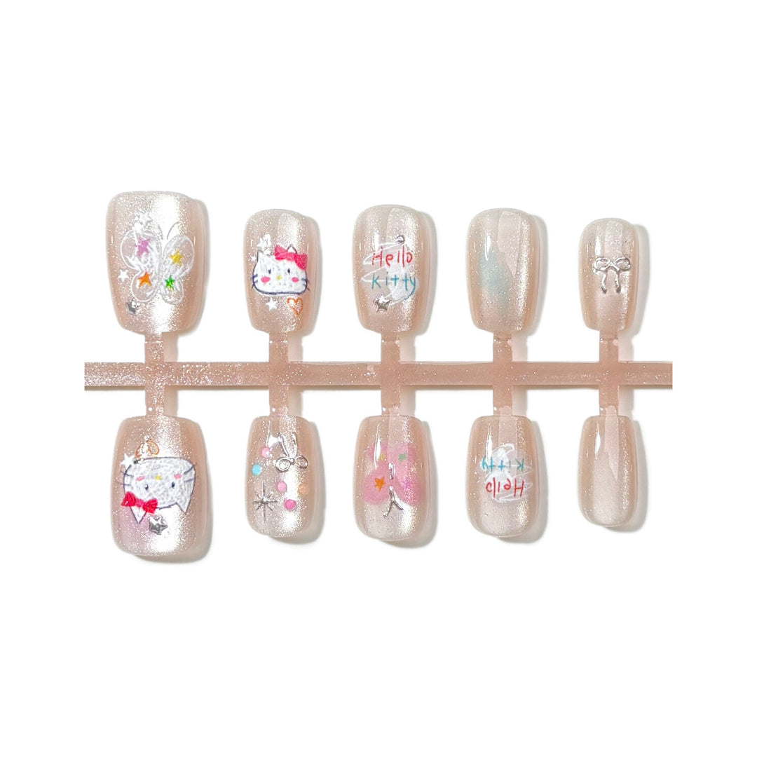 Verspielt Charakter-Themen Druck-On Nagelkunst Set
