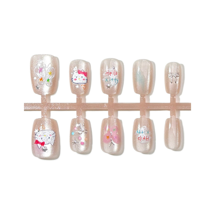 Verspielt Charakter-Themen Druck-On Nagelkunst Set