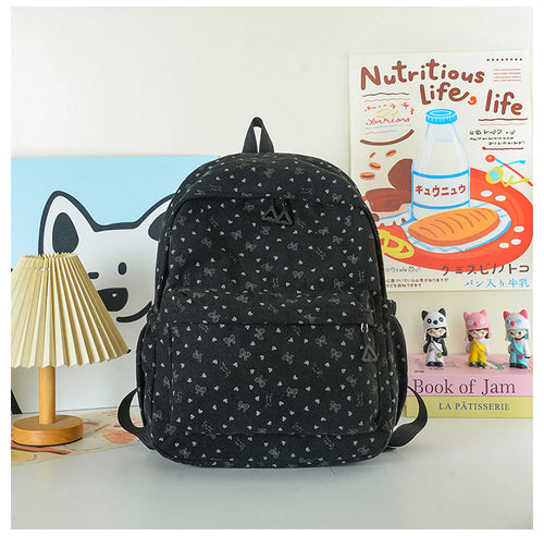 Stylische Herz-Print Freizeit-Rucksack