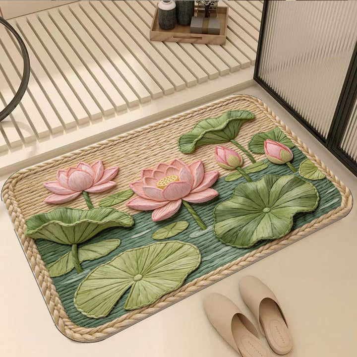 Dekorative Lotus Wasserlilie Badematte