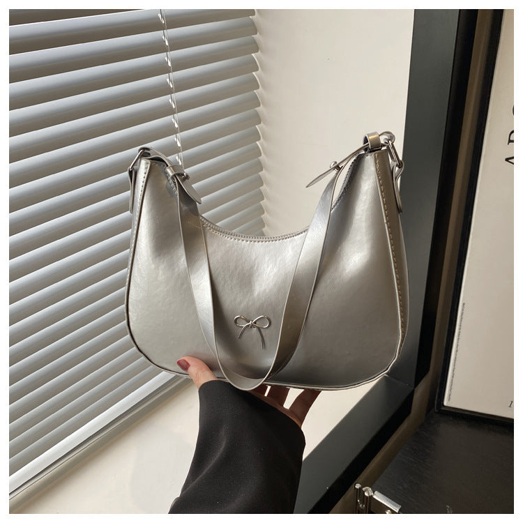 Premium Glänzende Kunstleder Hobo Tasche Karnz