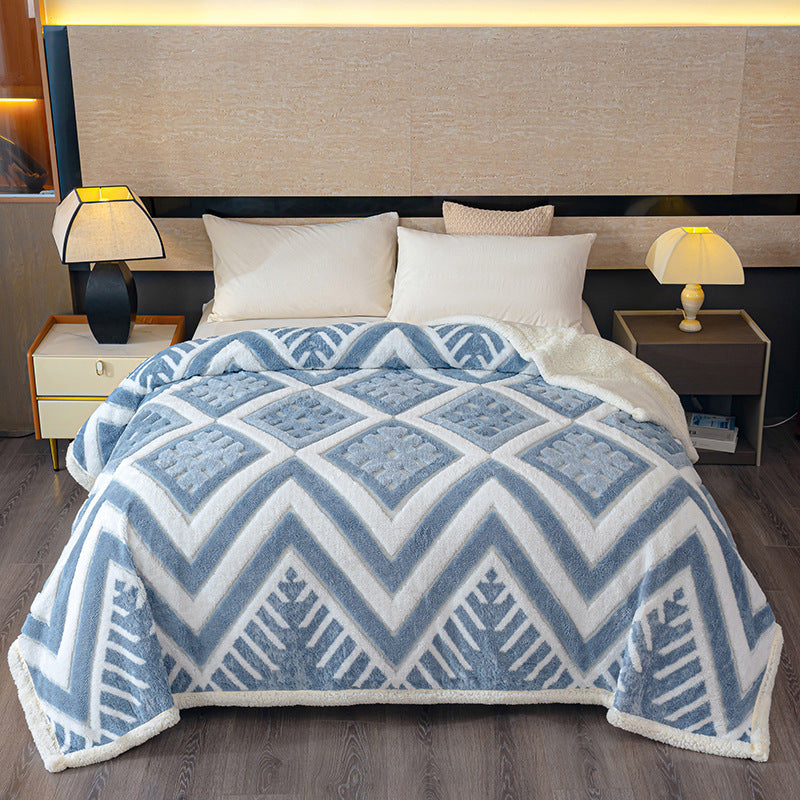 Geometrisches Muster Fleece Decke