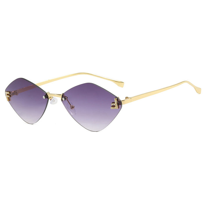 Damen geometrische Sonnenbrille im extravaganten Design mit gradienten Gläsern Karnz