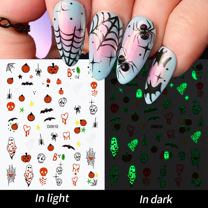 Leuchtende Geister-Nagelkunst Aufkleber Set