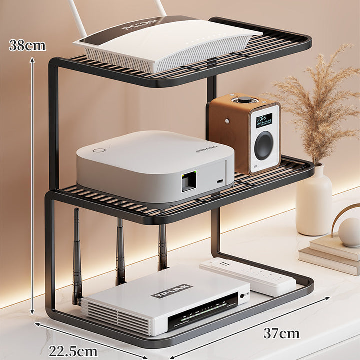 Belüfteter Desktop-Router- und Modemständer-Organizer