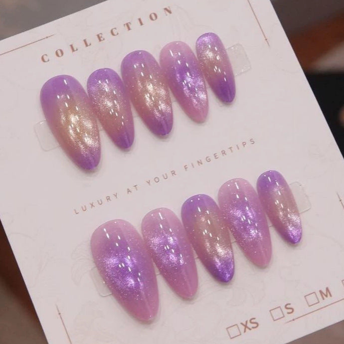 Elegante Ombre Press-On Nagelkunst