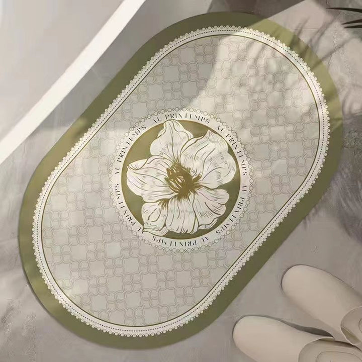 Elegante Blumenmuster Badezimmermatte Karnz
