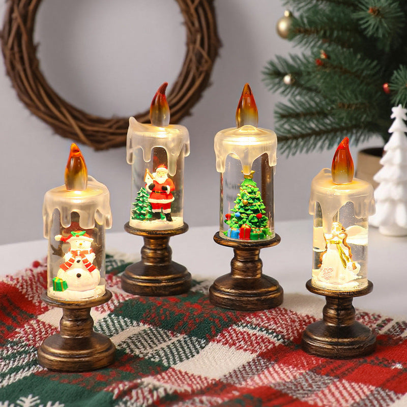 Nostalgische LED Weihnachtskerzen-Deko Karnz