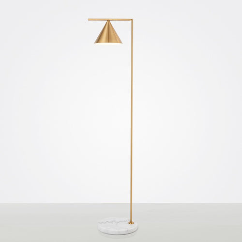 Künstlerische Stehlampe mit schickem Kegelschirm