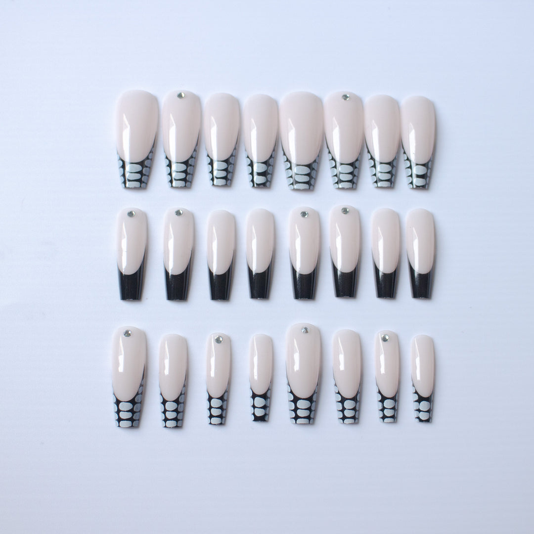 Künstlerisches Acryl-Nagelkunst-Set mit eleganten Punktdesigns