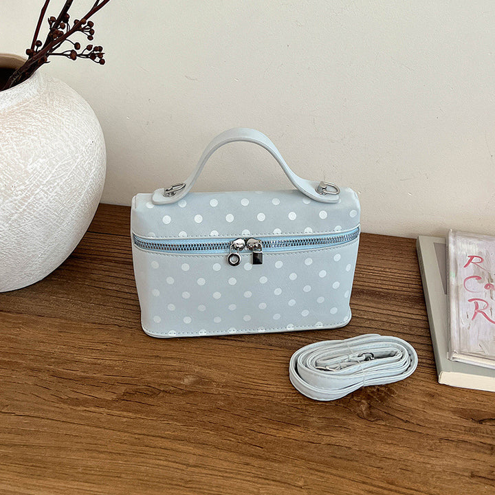 Strukturierte Polka Dot Handtasche