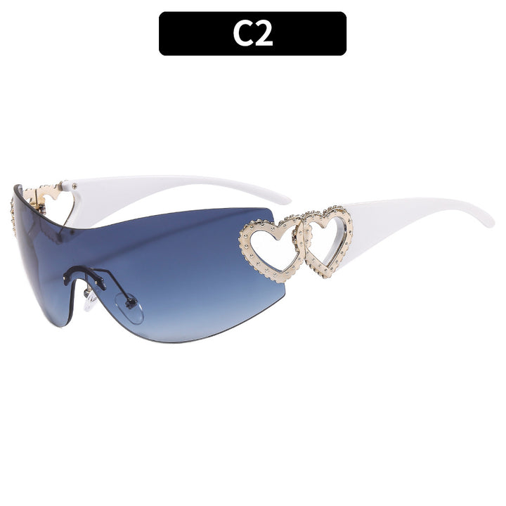 Herz-Detail Futuristische Sonnenbrille
