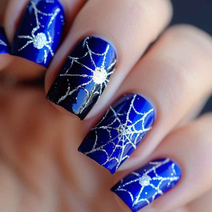 Halloween-Themed Spider Web Nagel Kunst Erweiterungen Karnz